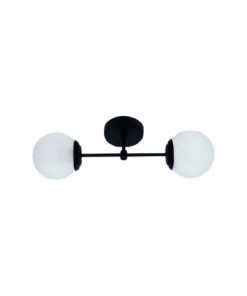 APLIQUE 2 LUCES DELHI E27 TULIPA GLOBO NEGRO