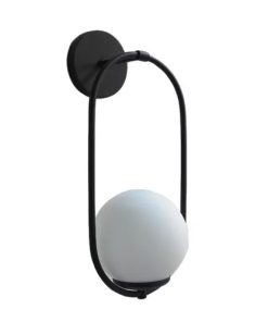 APLIQUE 1 LUZ DELHI OVAL E27 TULIPA GLOBO NEGRO