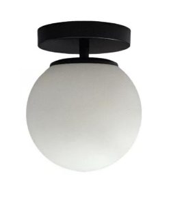 APLIQUE SPOT NEGRO 1 LUZ TULIPA VIDRIO GLOBO