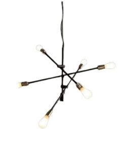 COLGANTE VECTOR X 6 LUCES E27 NEGRO