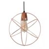 COLGANTE JAULA ESFERA Ø27CM 1 LUZ FLORON Ø11CM COBRE