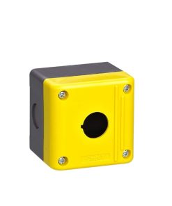 CAJA VACIA AMARILLA 1 ORIFICIOS 22MM IP65 P/PARADA EMERGENCIA
