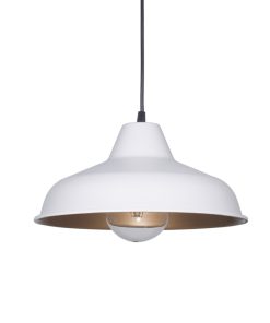 COLGANTE CHAPA CONO 1L PANTALLA Ø31CM BLANCO/ORO MATE