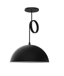 BELL08 COLGANTE SEMI ESFERICO Ø30CM NEGRO-BLANCO