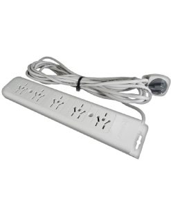ZAPATILLA 5 TOMAS MULTIPLE C/CABLE 1.5 MTS C/LLAVE