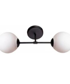 APLIQUE BARI GLOBO 2L TEXTURADO NEGRO TULIPA OPAL