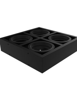 BOX4 ARTEF. EXTERIOR 4L GU10 P/AR111 NEGRO DIMENS.:A:380mm–L:380mm–H:90mm