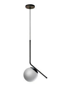 COLGANTE PLOP  1L E27 NEGRO TEXTURADO TULIPA OPAL