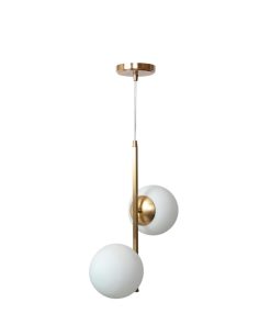 COLGANTE LOLI 2L E27 BRONCE  TULIPA OPAL