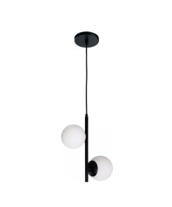 COLGANTE LOLO 2L E27 NEGRO MICRO TEXTURADO TULIPA OPAL