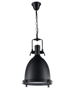 COLGANTE NAVAL NEGRO C/VIDRIO ESMERILADO Ø30CM E27 LETT