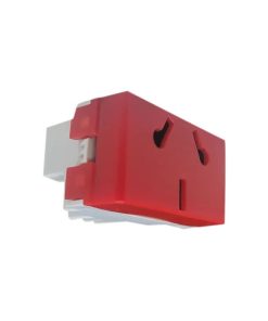 MODULO TOMACORRIENTE 10A BIPOLAR ROJO DOBLE POLARIZADO