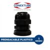 PRENSACABLE RECTO DE NYLON NEGRO