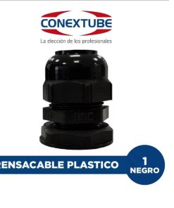 PRENSACABLE RECTO DE NYLON NEGRO