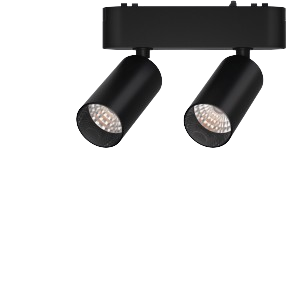 CABEZAL MOVIL DOBLE 15W 15º 2700K ANTIDESL. NEGRO P/RIEL SKYLINE