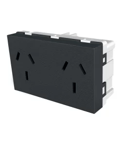 MODULO TOMACORRIENTE DOBLE 10A NEGRO JELUZ PLATINIUM