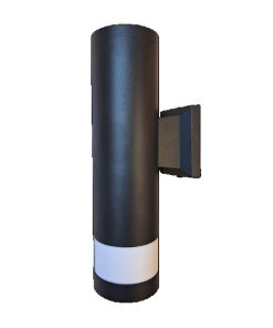 APLIQUE UNIDIRECCIONAL GLASS EXTERIOR CILINDRO NEGRO P/GU10