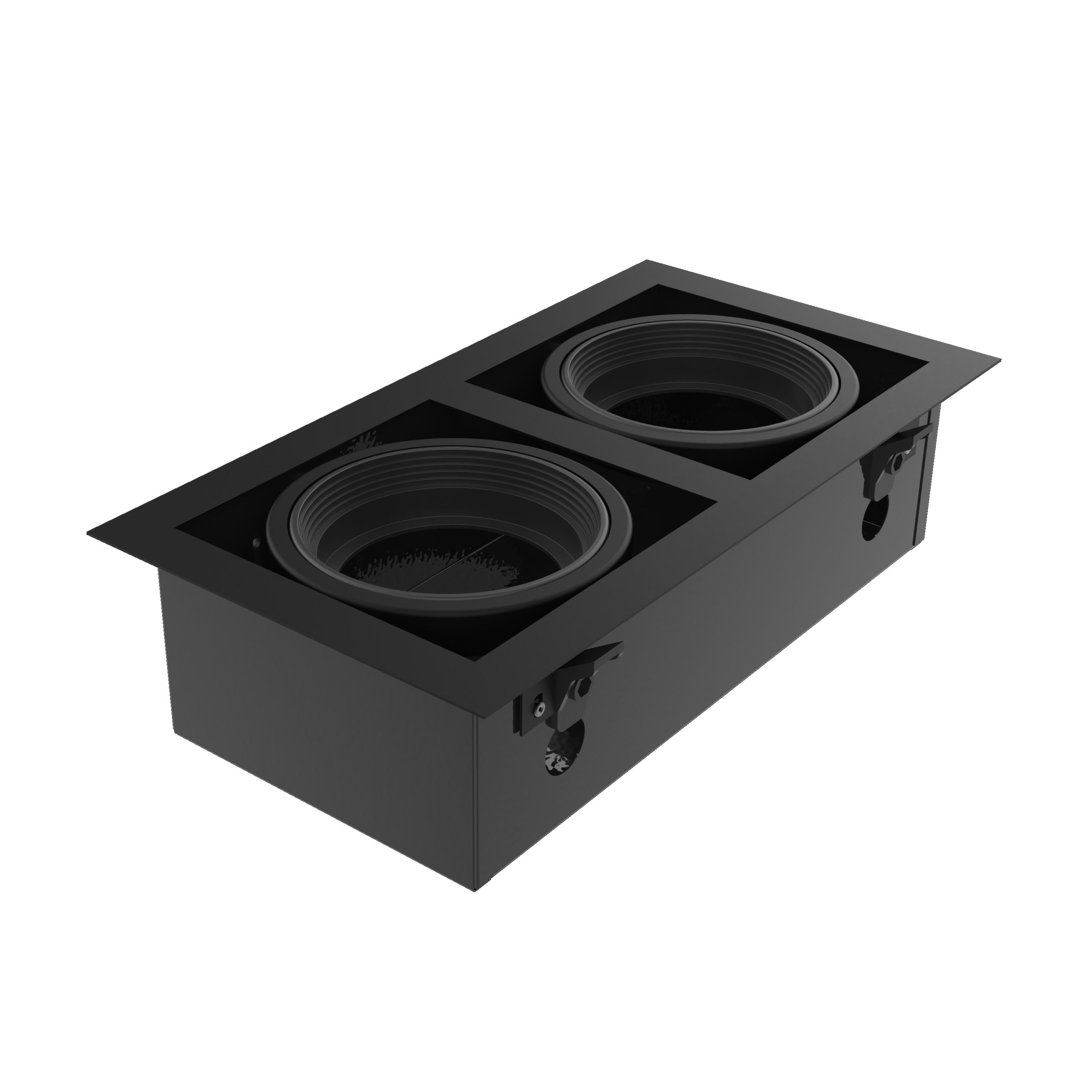 BOX2 ARTEF. EMBUTIR 2L GU10 P/AR111 NEGRO HUECO:A:170mm–L:370mm