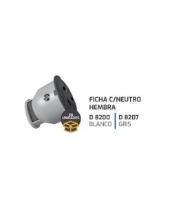 FICHA HEMBRA CON NEUTRO 10A GRIS TAAD/SPOT