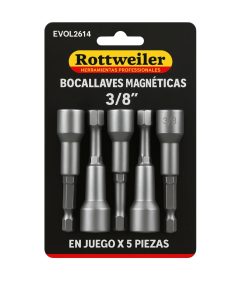 KIT BOCALLAVES MAGNETICAS DE 3/8" EN BLISTER X 5 PIEZAS