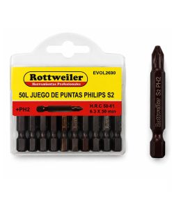 KIT PUNTAS PHILIPS SIMPLE PH2x50mm EN BLISTER X 10 UNIDADES