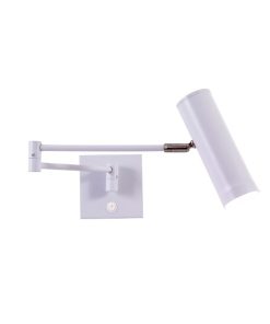 APLIQUE 1L GU10 C/INTERRUPTOR Y BRAZO MOVIL CABEZAL CILINDRO BLANCO MICR.